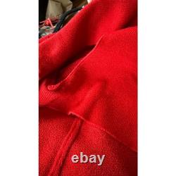 St. John Collection Red Santana Knit Skirt Suit Gold Enamel Button Blazer Set 8