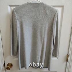 St John Collection Santana Knit Blazer Skirt Set Size 6 Grey White