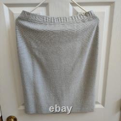 St John Collection Santana Knit Blazer Skirt Set Size 6 Grey White