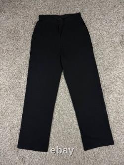 St. John Collection Santana Knit Blue Zip Jacket Black Knit Pants Set Size 6 USA