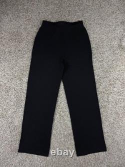 St. John Collection Santana Knit Blue Zip Jacket Black Knit Pants Set Size 6 USA