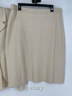 St John Collection Santana Knit Classic Wool Luxury Designer Skirt Suit Set