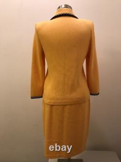St. John Collection Santana Knit Women's 2 Piece Set Yellow Jacket and Skirt