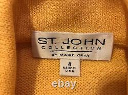 St. John Collection Santana Knit Women's 2 Piece Set Yellow Jacket and Skirt