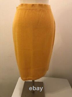 St. John Collection Santana Knit Women's 2 Piece Set Yellow Jacket and Skirt