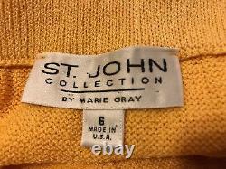 St. John Collection Santana Knit Women's 2 Piece Set Yellow Jacket and Skirt