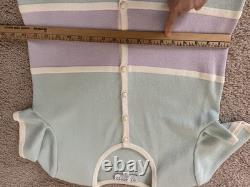 St. John Collection Santana knit Light Purple/Mint Cardigan/Skirt Set Size S