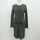 St. John Collection Skirt Cardigan Set Wool Womens S Small Gray Cable Knit Crew
