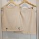 St. John Collection Sz 8 Cream Santana Knit Top & Skirt Set Quiet Luxury Elegant