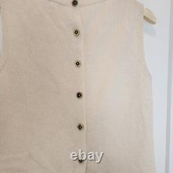 St. John Collection Sz 8 Cream Santana Knit Top & Skirt Set Quiet Luxury Elegant