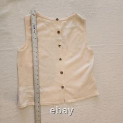 St. John Collection Sz 8 Cream Santana Knit Top & Skirt Set Quiet Luxury Elegant