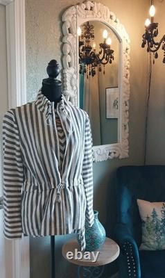 St John Collection Two-piece Anorak Jacket & Peplum Asymmetric Tunic Linen Blend
