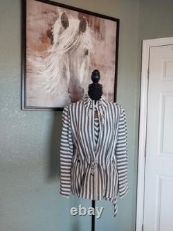 St John Collection Two-piece Anorak Jacket & Peplum Asymmetric Tunic Linen Blend