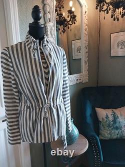 St John Collection Two-piece Anorak Jacket & Peplum Asymmetric Tunic Linen Blend