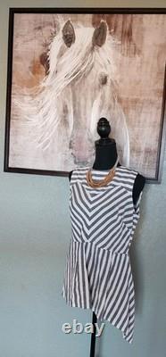 St John Collection Two-piece Anorak Jacket & Peplum Asymmetric Tunic Linen Blend