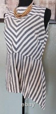 St John Collection Two-piece Anorak Jacket & Peplum Asymmetric Tunic Linen Blend
