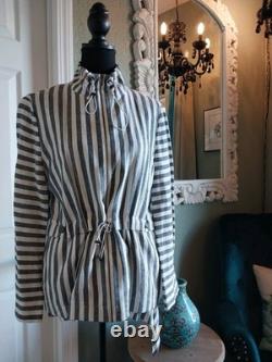 St John Collection Two-piece Anorak Jacket & Peplum Asymmetric Tunic Linen Blend
