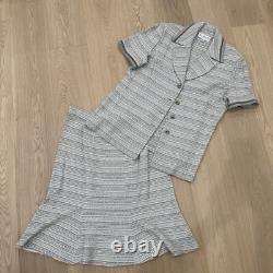 St John Collection USA Beige Tan Knit Set 2pc Shirt & Skirt Sz 16/12