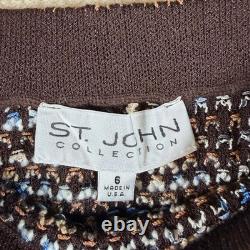 St John Collection Womens 2 pc Tweed Double Breasted Blazer Skirt Suit Set Sz 6