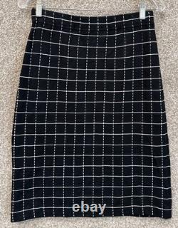St. John Collection Womens Check Cardigan 4 WithSkirt 6 Knit Suit Set Outfit USA