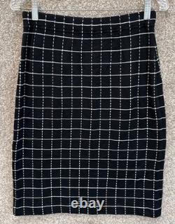 St. John Collection Womens Check Cardigan 4 WithSkirt 6 Knit Suit Set Outfit USA