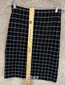 St. John Collection Womens Check Cardigan 4 WithSkirt 6 Knit Suit Set Outfit USA