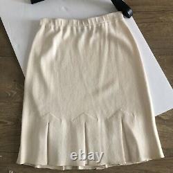 St John Collection by Marie Grey Ivory Two Piece Santana Knit Skirt Set