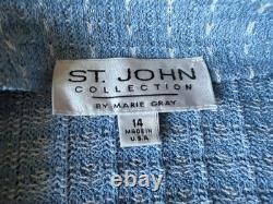St. John Collection size14 light blue textured tweed jacket and medium skirt set