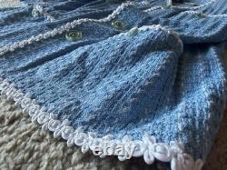 St. John Collection size14 light blue textured tweed jacket and medium skirt set