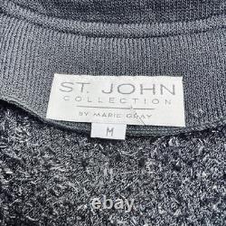 St John Evening Collection Metallic Tweed Jacket & Maxi Skirt Set 8 Medium Black