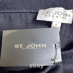 St John Evening Collection Metallic Tweed Jacket & Maxi Skirt Set 8 Medium Black
