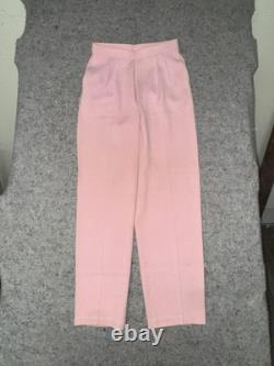 St John Knit Jacket Pants Set Womens 4 Pink Zip Mock Neck Suit Collection USA