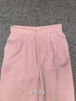 St John Knit Jacket Pants Set Womens 4 Pink Zip Mock Neck Suit Collection USA