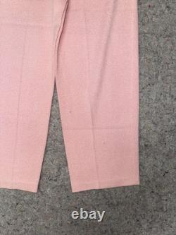 St John Knit Jacket Pants Set Womens 4 Pink Zip Mock Neck Suit Collection USA