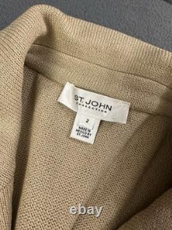 St John Knits Collection 2Pc Skirt Suit Set with Pockets size 2/P