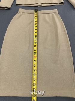 St John Knits Collection 2Pc Skirt Suit Set with Pockets size 2/P