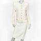 St. John Marie Gray Santana Knit Tailored Cream Skirt Suit 2pc Set 8