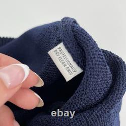 St John Santana Knit Sweater Blazer Navy 10/12 Gold Button Old Money Preppy