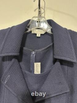 St John's Collection Shift Dress And Coat Set Size 10 Navy