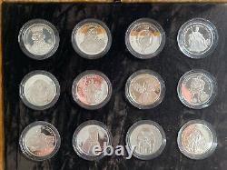 Sterling Silver Proof Coin X12 Set HM Queen Eliz 70th Birthday Royal Mint 1996