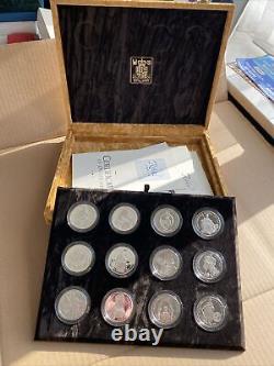 Sterling Silver Proof Coin X12 Set HM Queen Eliz 70th Birthday Royal Mint 1996