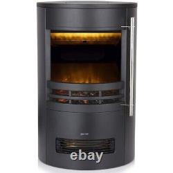 Stove with Two Heat Settings, Realistic LED Flame Effect, 2000W, Black