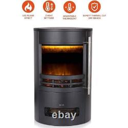 Stove with Two Heat Settings, Realistic LED Flame Effect, 2000W, Black