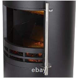 Stove with Two Heat Settings, Realistic LED Flame Effect, 2000W, Black