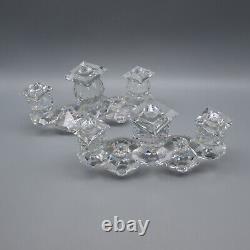 Swarovski Crystal 7600 NR115 3-Light Candle Holders Set of Two