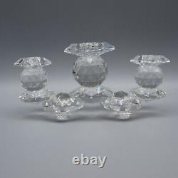 Swarovski Crystal 7600 NR115 3-Light Candle Holders Set of Two