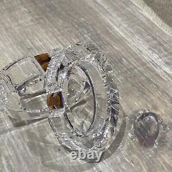 Swarovski Crystal Amber Orange Napkin Rings Holders Set of two Unused Super Rare