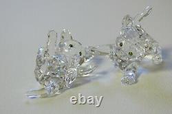 Swarovski Crystal Clear Cat Mother Standing 861914 with two Kittens 3 pc set