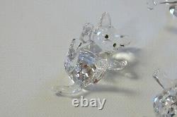 Swarovski Crystal Clear Cat Mother Standing 861914 with two Kittens 3 pc set