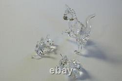 Swarovski Crystal Clear Cat Mother Standing 861914 with two Kittens 3 pc set